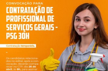 CONVOCAÇÃO PARA CONTRATAÇÃO TEMPORÁRIA