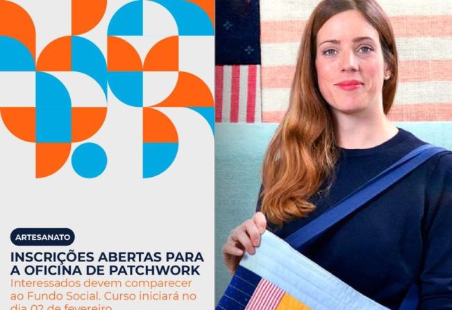 Oficina de patchwork está com inscrições abertas; interessados devem ir ao Fundo Social
